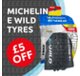 Michelin E wild tyres £5 off